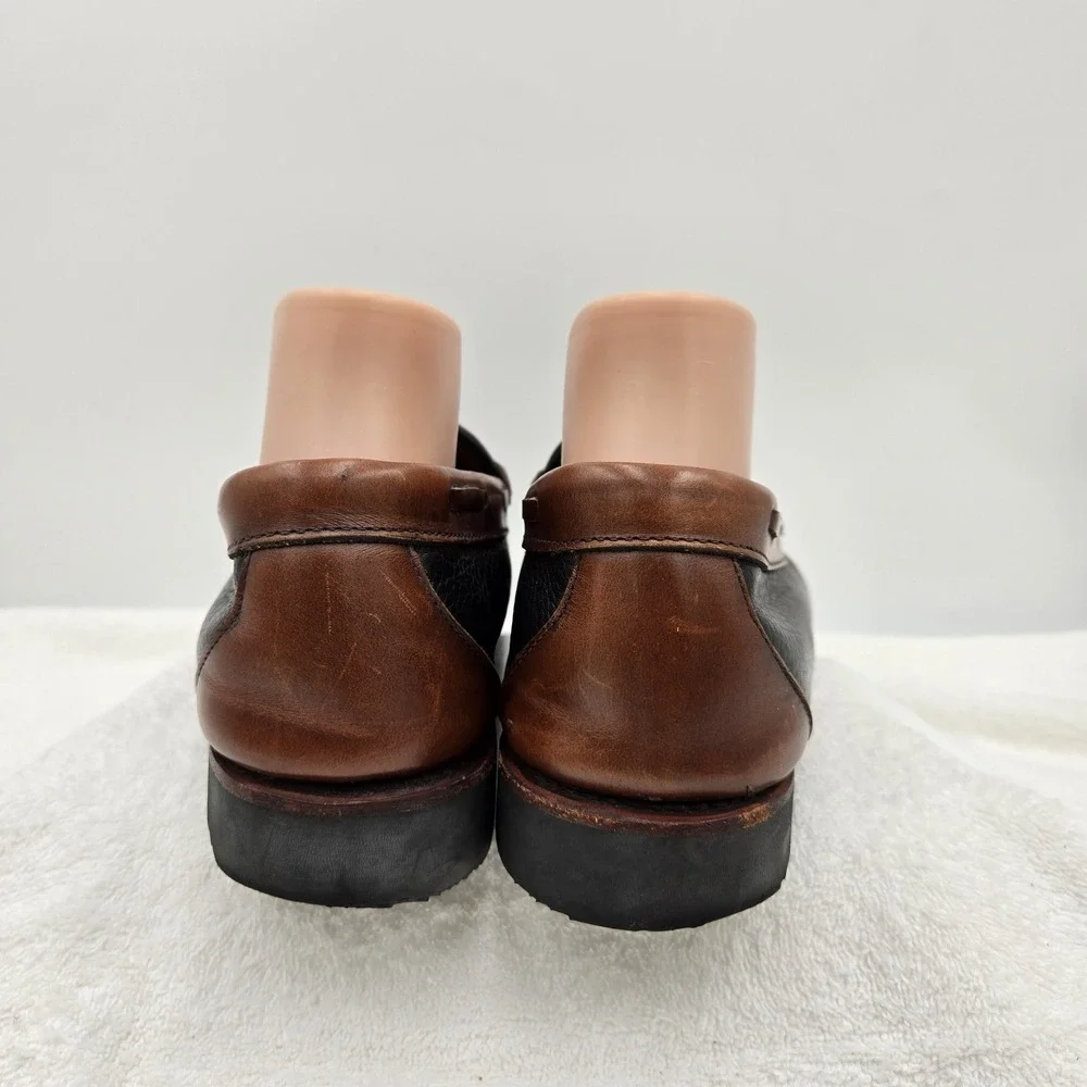 Allen Edmonds Nashua Mens Size 10 D Black/Brown Leather Kiltie Tassel Loafers